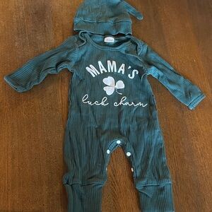 Mama’s Luck Charm Baby One Piece with Hat
